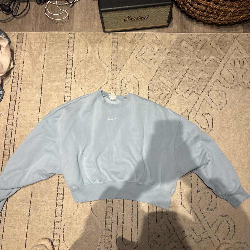 Nike Women's Light Blue Crew Neck Sweater